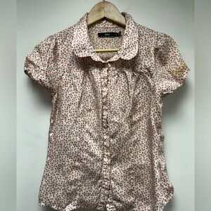 Cherries and Cream Button-Up Blouse